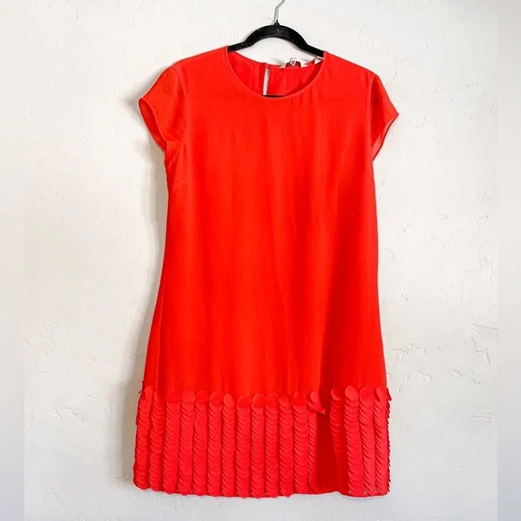 Ted Baker Glana Circle Hem Mini Dress Orange/Red - Picture 2 of 8